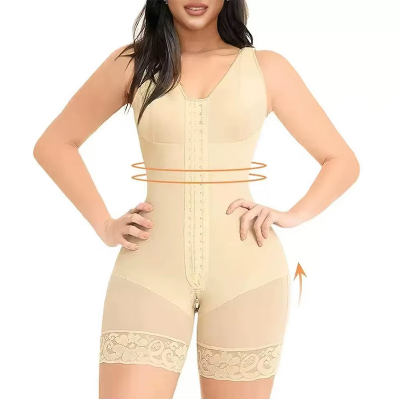 High Compression Fajas Colombiana Short Girdles with Brooches Bust for Daily and Post-Surgical Use Slimming Sheath Belly Women